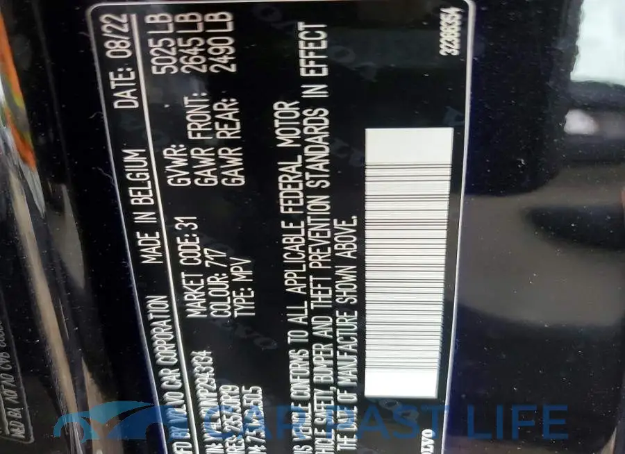 YV4L12UN1P2943134# 12