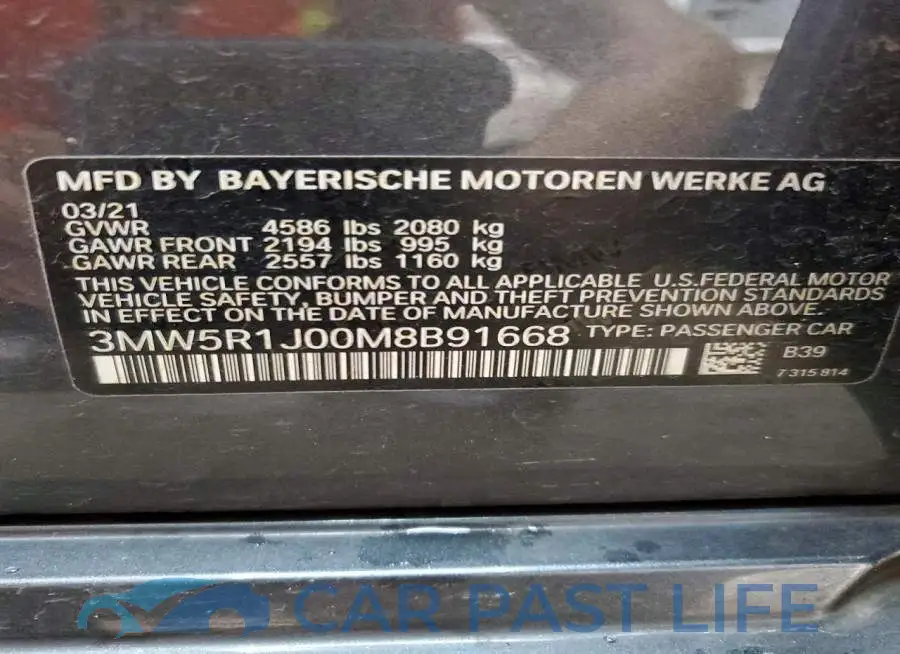 3MW5R1J00M8B91668# 12