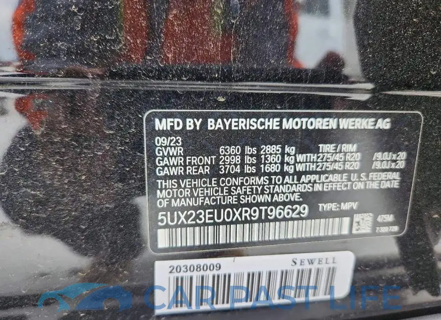 5UX23EU0XR9T96629# 13