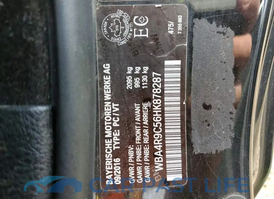 WBA4R9C56HK878287# 13