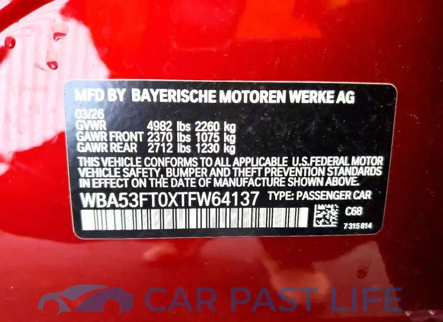 WBA53FT0XTFW64137# 12