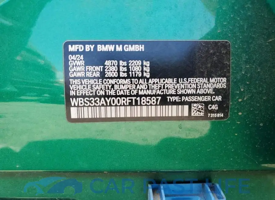 WBS33AY00RFT18587# 12