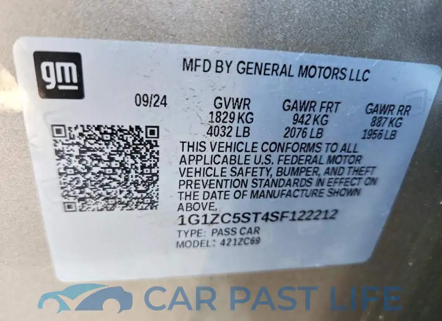 1G1ZC5ST4SF122212# 13