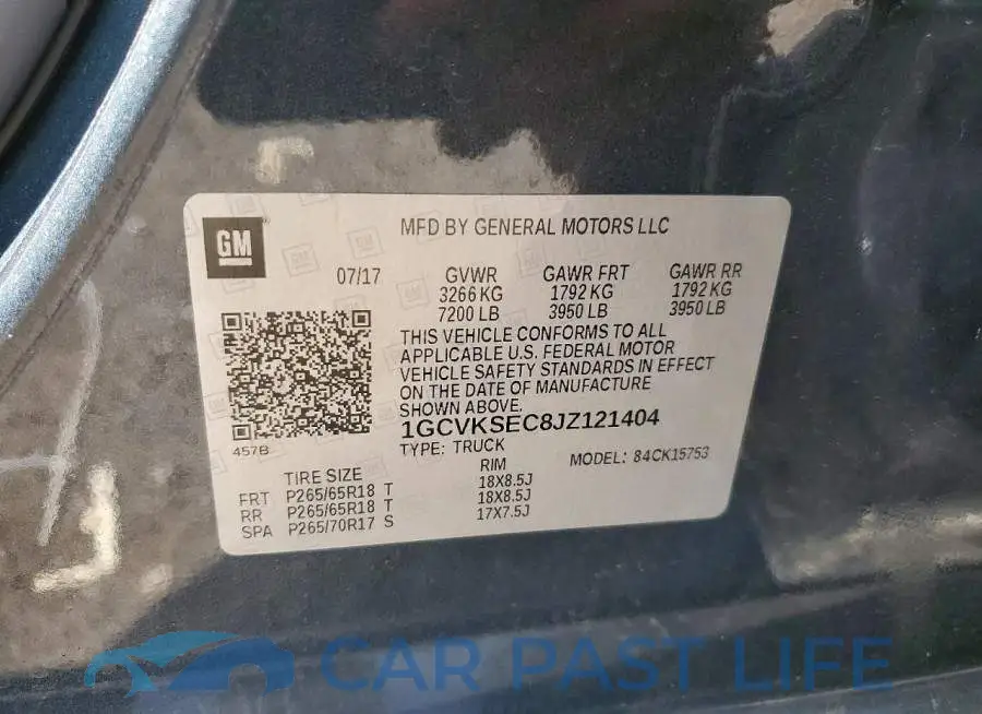 1GCVKSEC8JZ121404# 12
