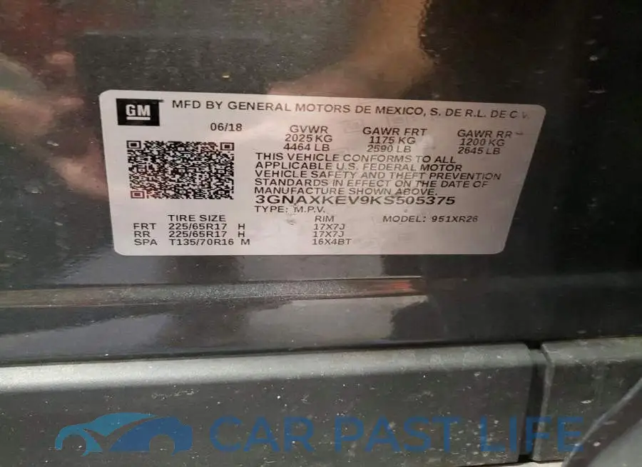 3GNAXKEV9KS505375# 13