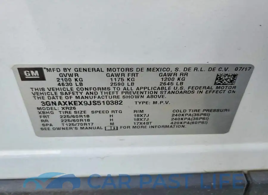 3GNAXKEX9JS510382# 13