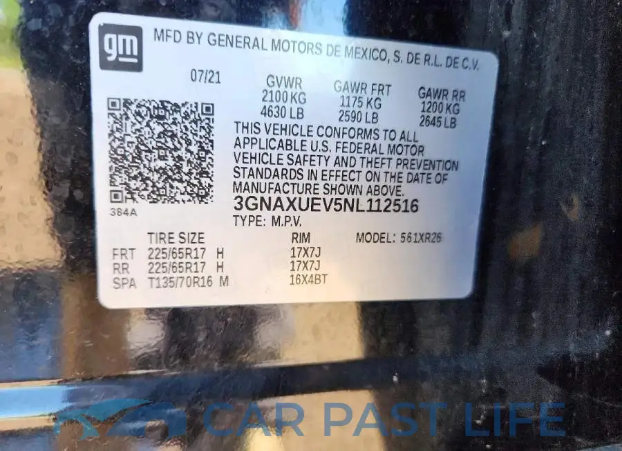 3GNAXUEV5NL112516# 13