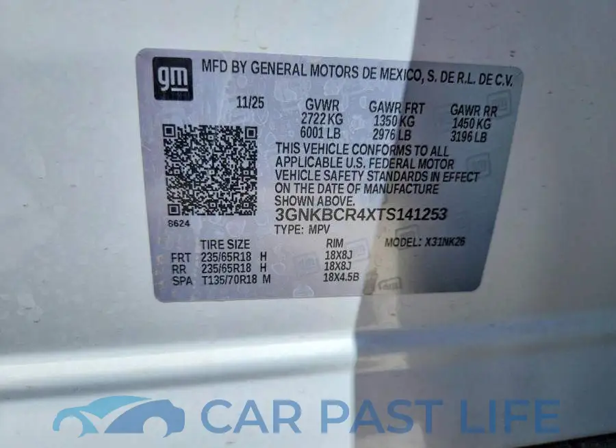 3GNKBCR4XTS141253# 13