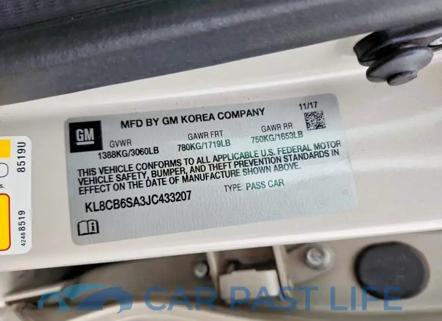 KL8CB6SA3JC433207# 12