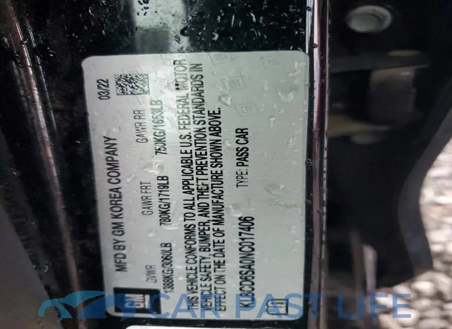 KL8CD6SA0NC017406# 12