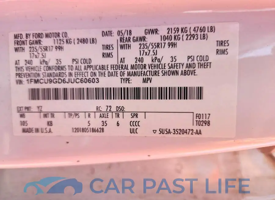 1FMCU9GD6JUC60603# 13