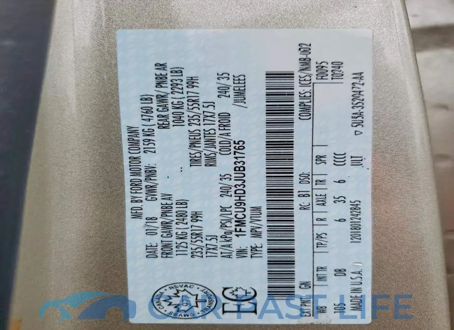 1FMCU9HD3JUB31765# 14