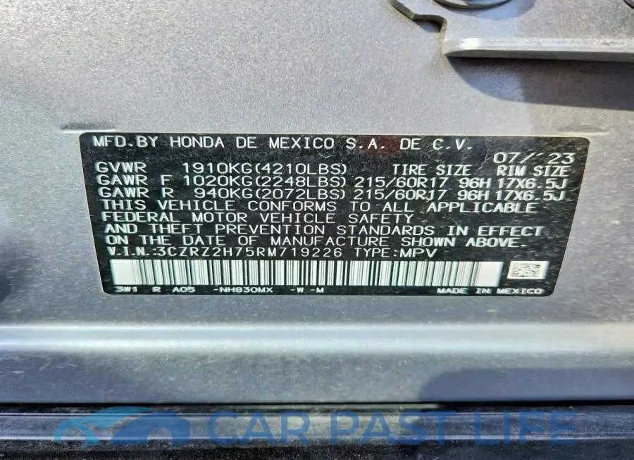 3CZRZ2H75RM719226# 13
