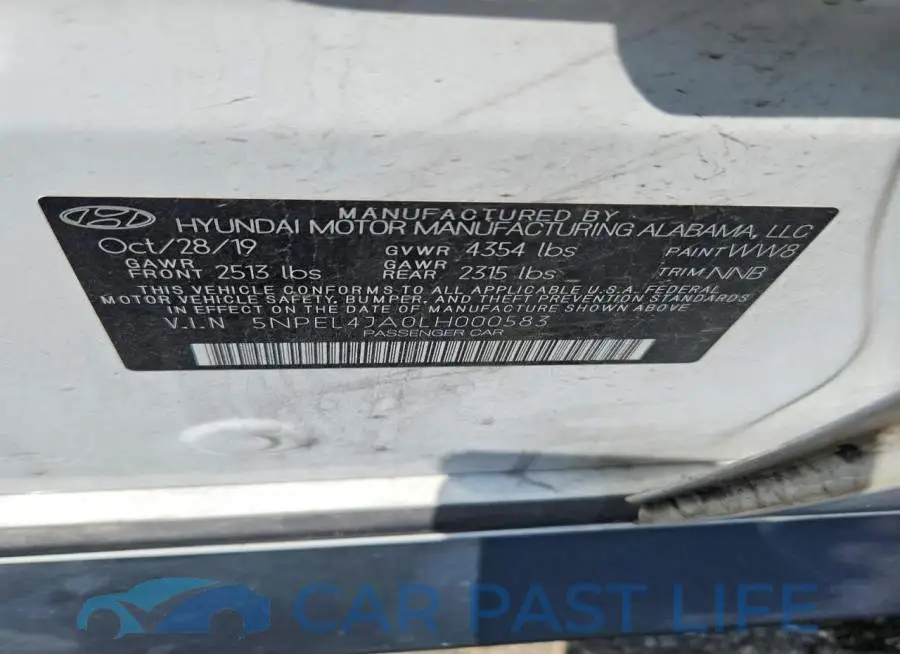 5NPEL4JA0LH000583# 12
