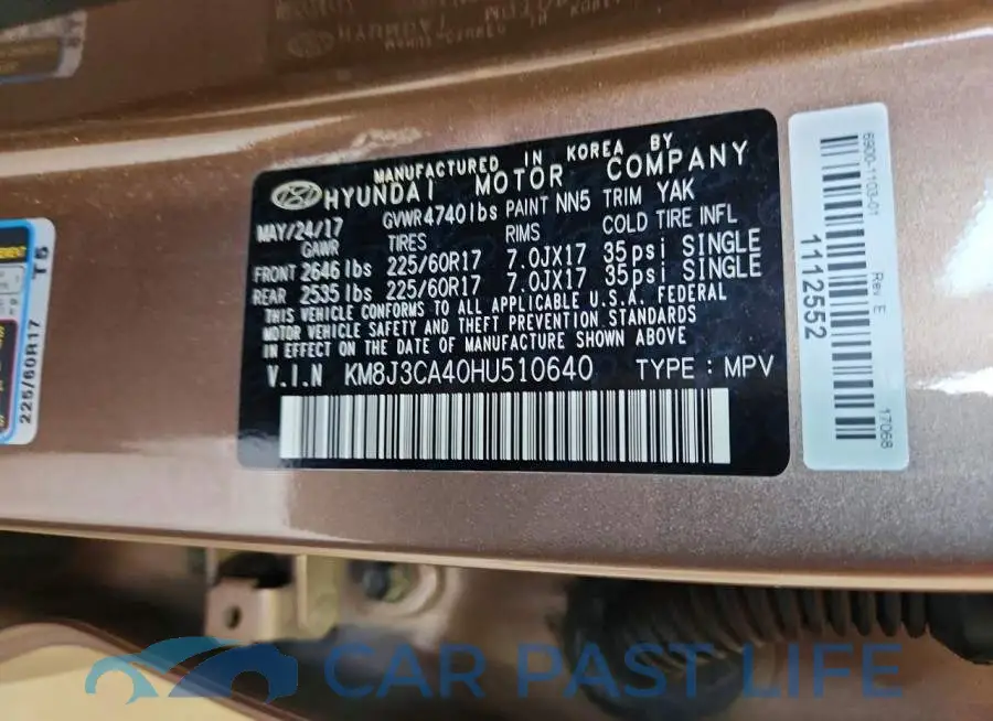 KM8J3CA40HU510640# 13
