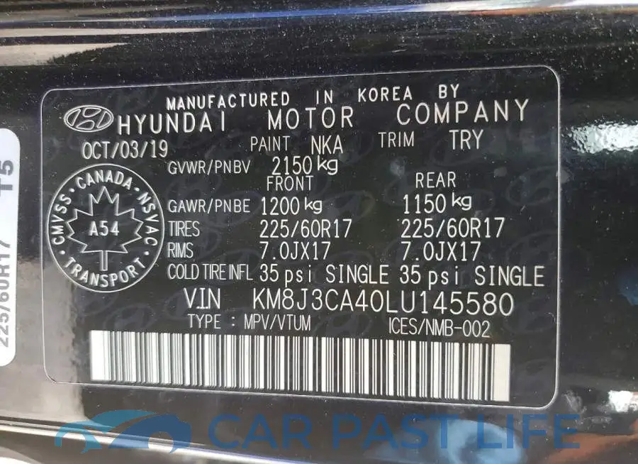 KM8J3CA40LU145580# 13