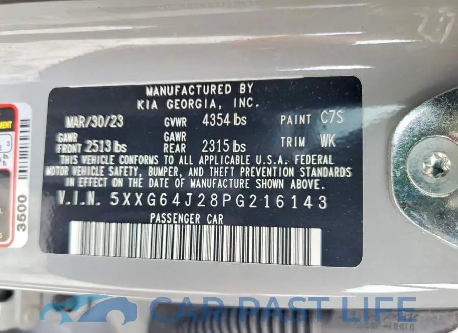 5XXG64J28PG216143# 12