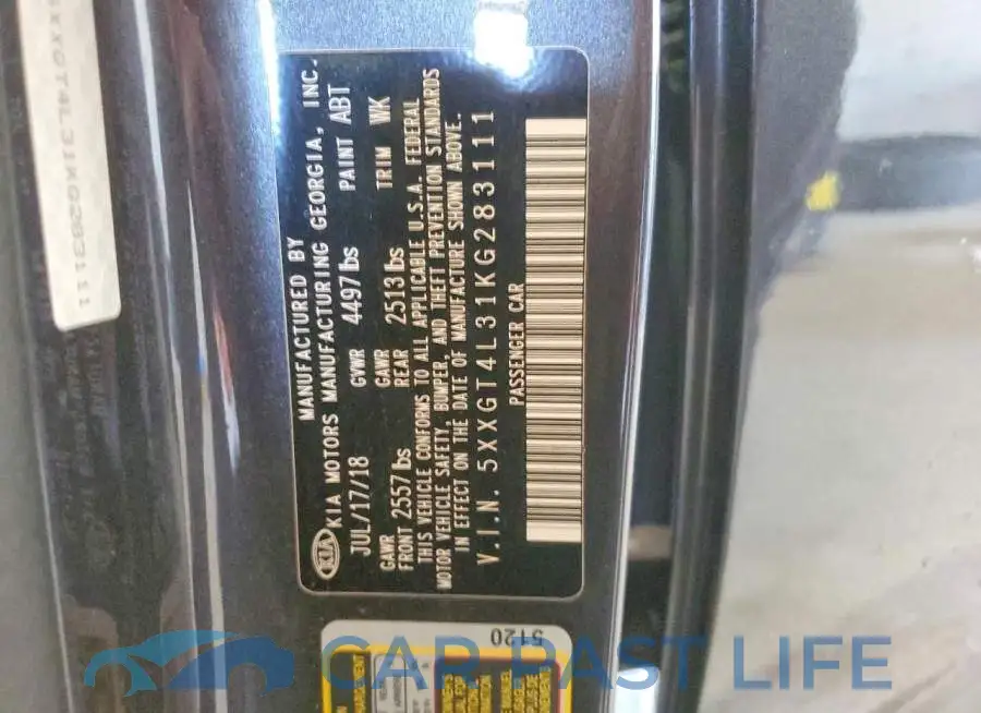 5XXGT4L31KG283111# 12
