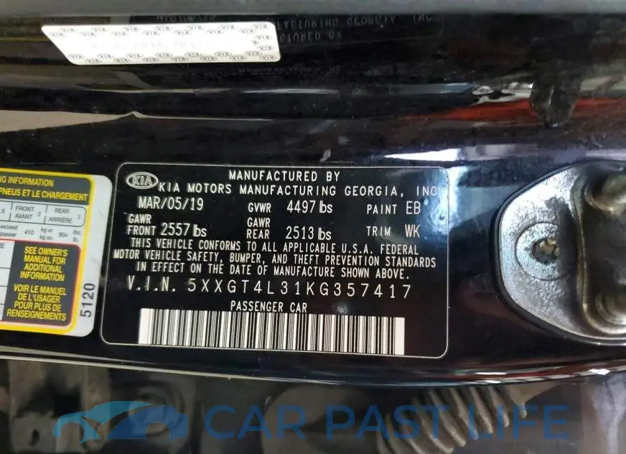 5XXGT4L31KG357417# 12