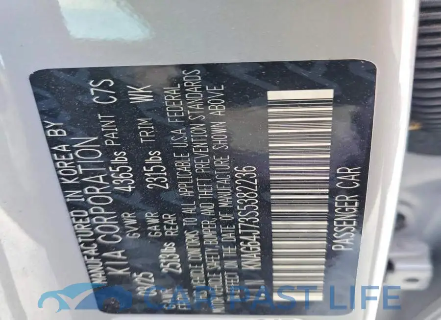 KNAG64J73S5382236# 12