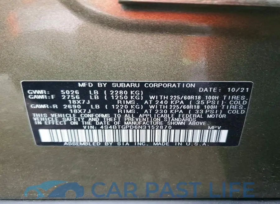 4S4BTGPD6N3152870# 13