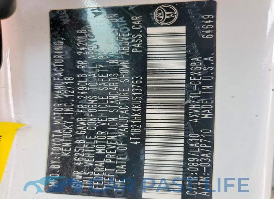 4T1B21HKXKU513763# 12
