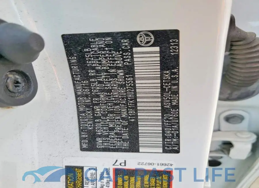 4T1BF1FK1HU275561# 12