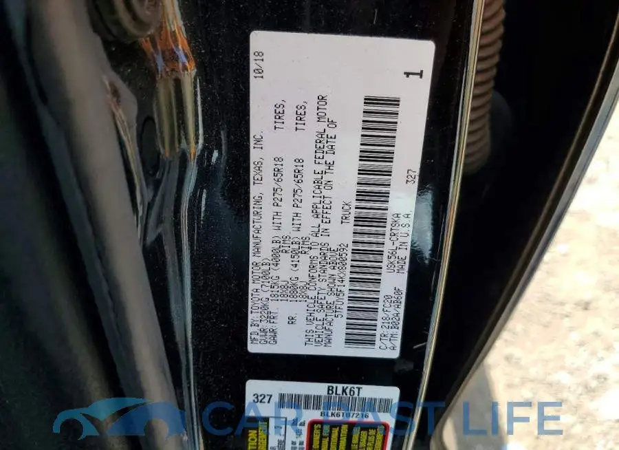 5TFUY5F14KX800592# 12