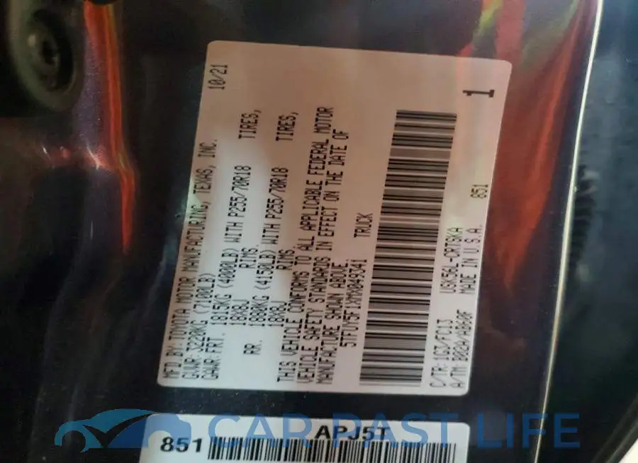 5TFUY5F1XMX049341# 12