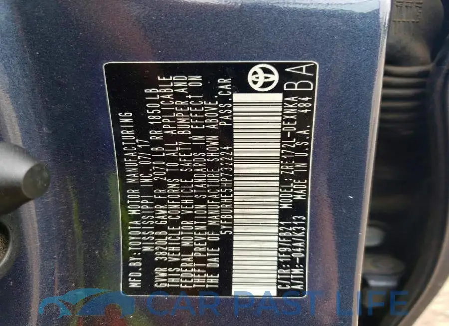 5YFBURHE5HP732224# 12