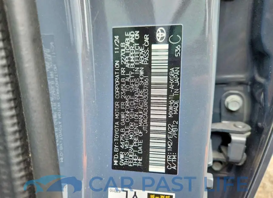JTDACACUXR3037861# 13