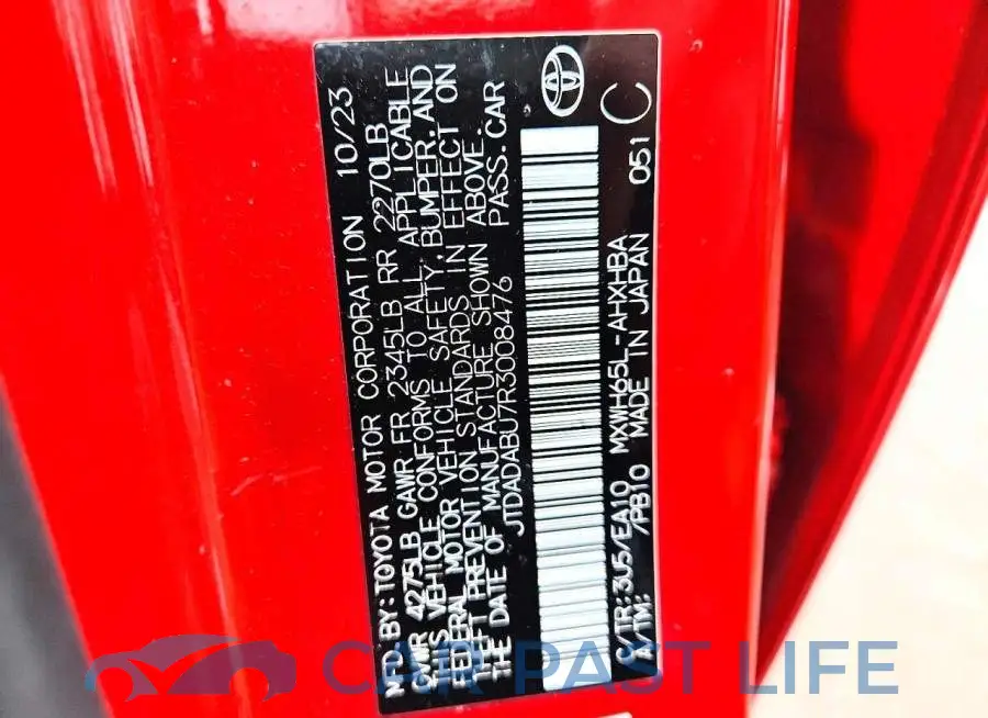 JTDADABU7R3008476# 12
