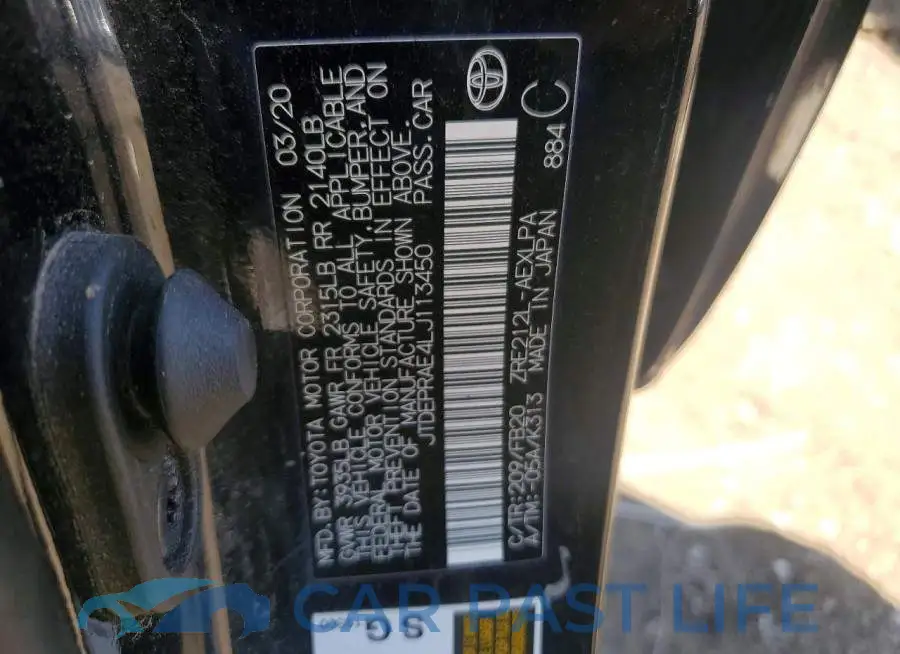 JTDEPRAE4LJ113450# 12