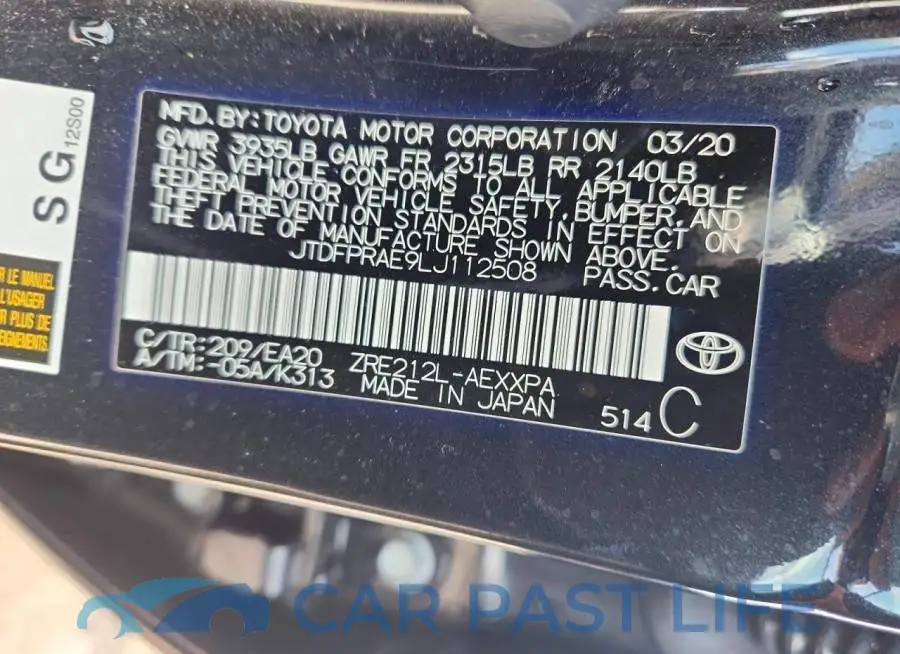 JTDFPRAE9LJ112508# 13