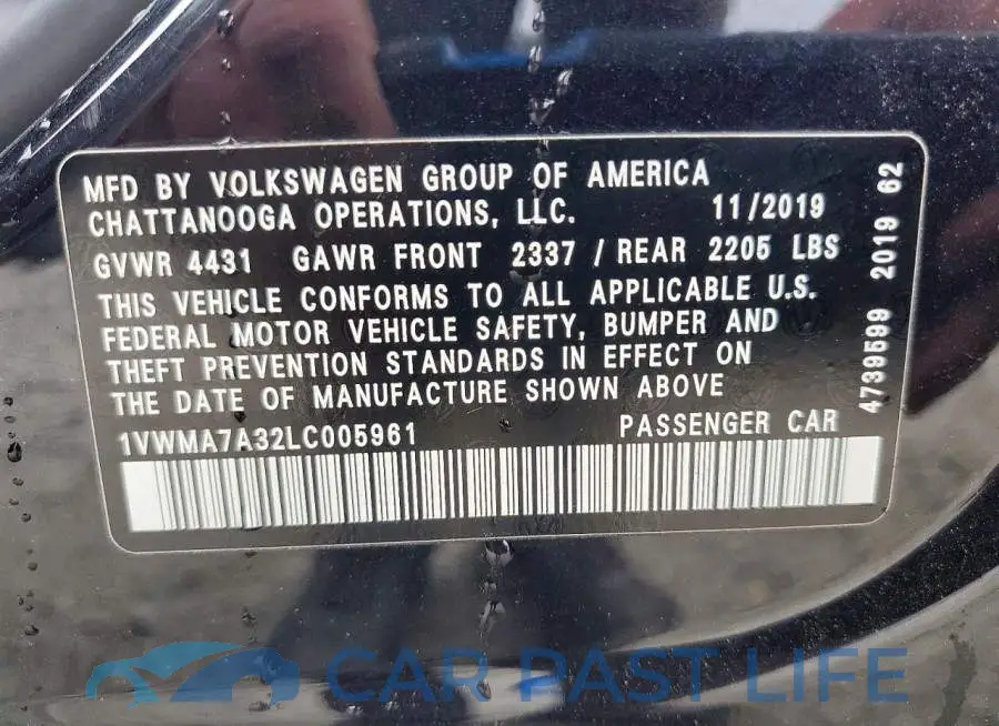 1VWMA7A32LC005961# 12