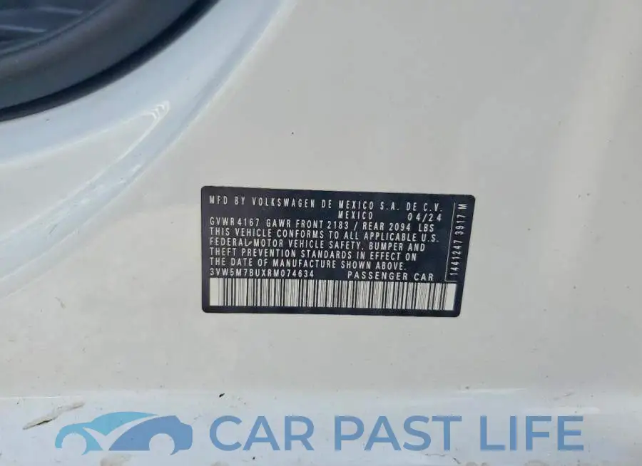 3VW5M7BUXRM074634# 12