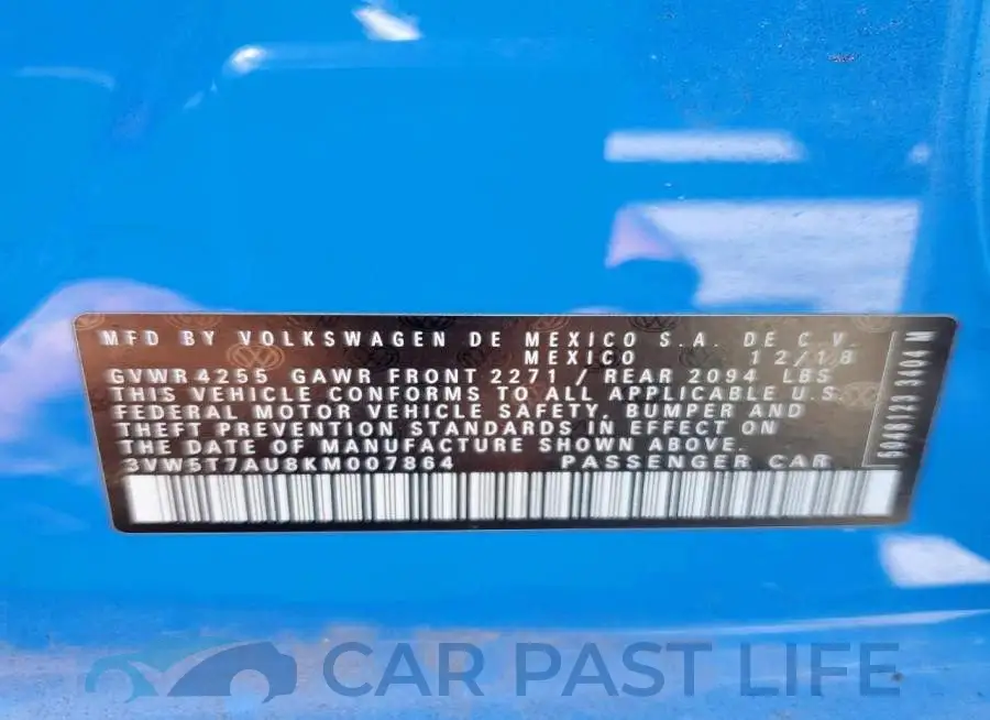 3VW5T7AU8KM007864# 12