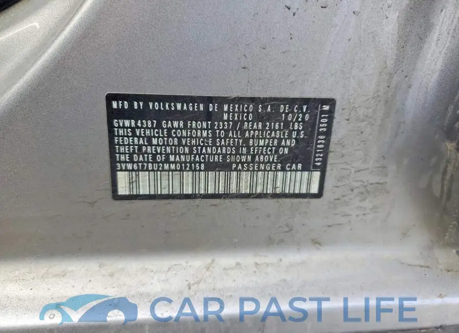 3VW6T7BU2MM012158# 12