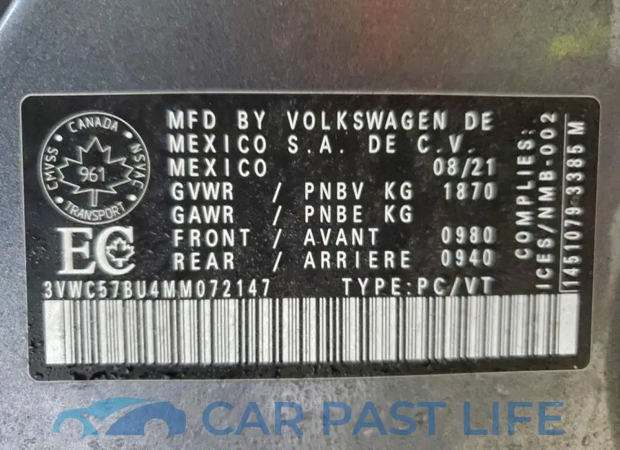 3VWC57BU4MM072147# 13
