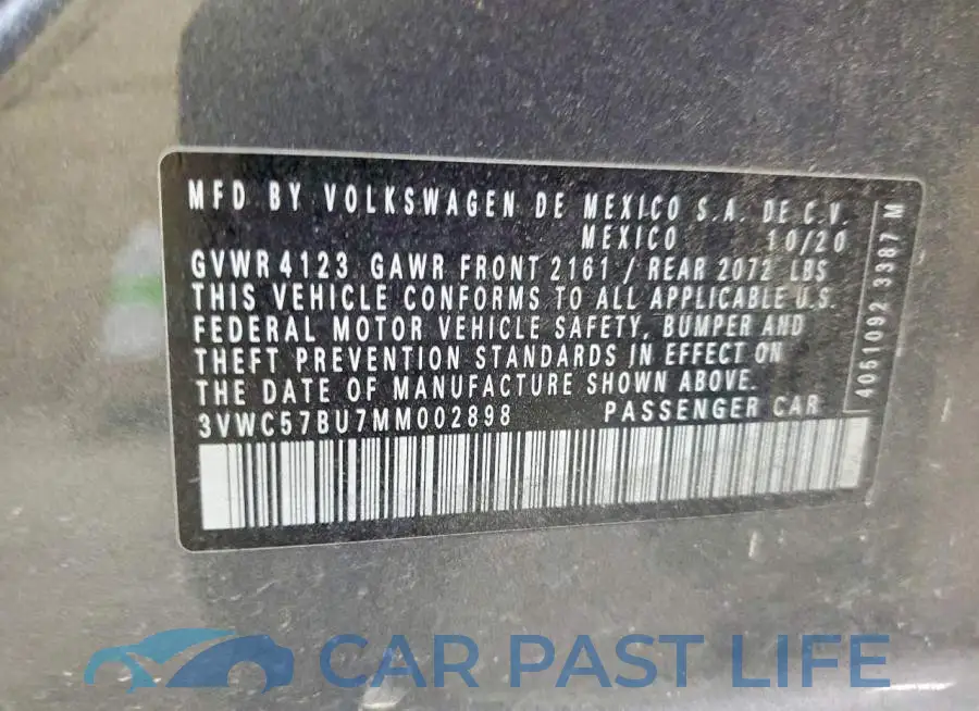 3VWC57BU7MM002898# 12