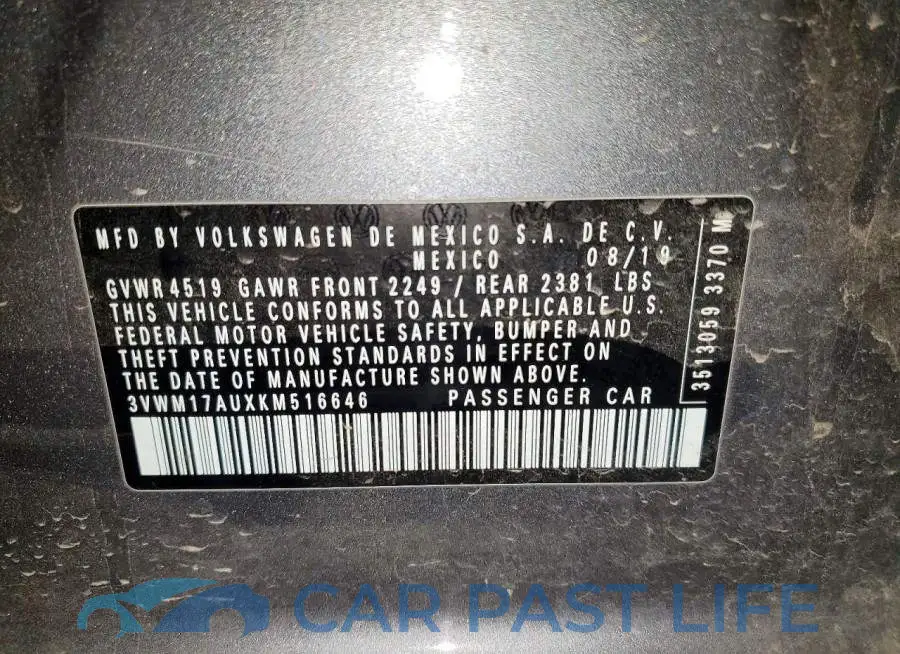 3VWM17AUXKM516646# 13