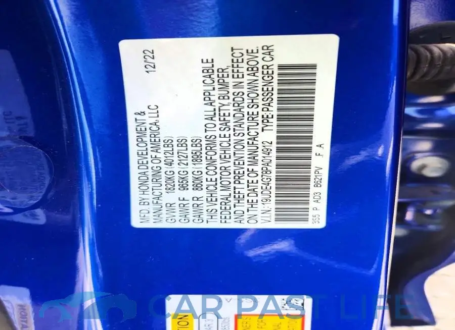 19UDE4G78PA014912# 12