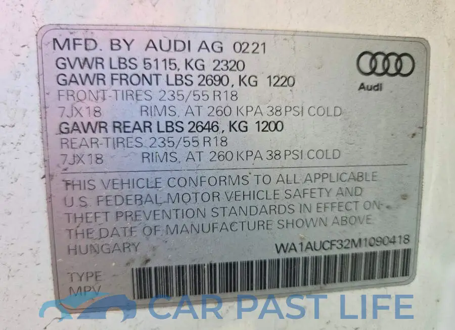 WA1AUCF32M1090418# 13
