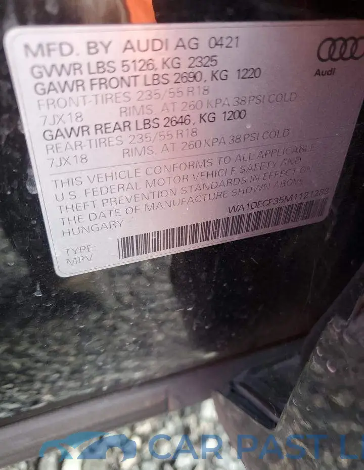 WA1DECF35M1121283# 13