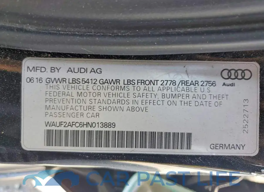 WAUF2AFC6HN013889# 12