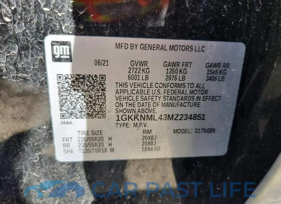 1GKKNML43MZ234851# 13