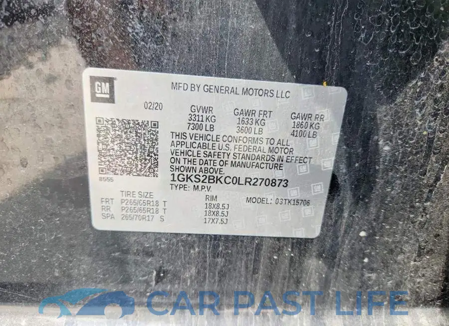 1GKS2BKC0LR270873# 13