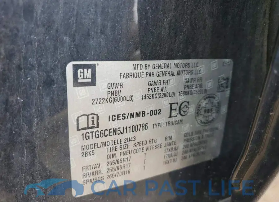 1GTG6CEN5J1100786# 12