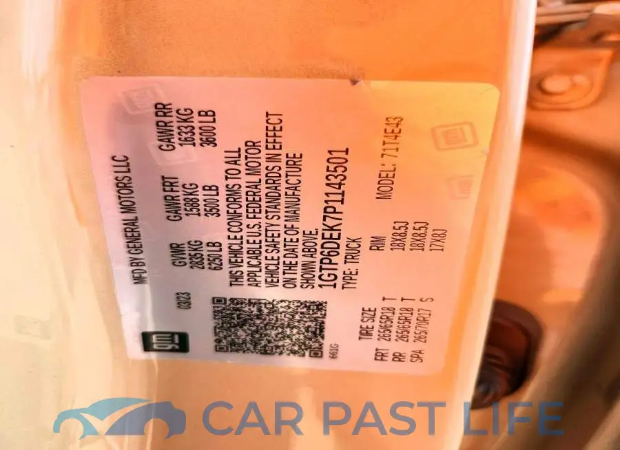 1GTP6DEK7P1143501# 12