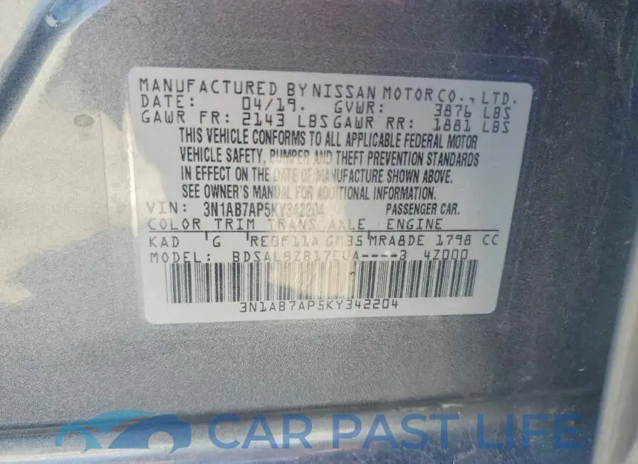 3N1AB7AP5KY342204# 13